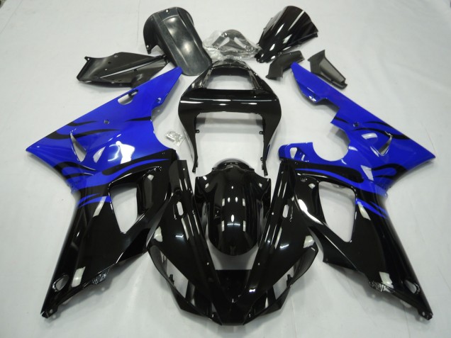 00-01 Noir Flamme & Bleu R1 Carénage Moto 00-01 Noir Flamme & Bleu R1 Carénage Moto