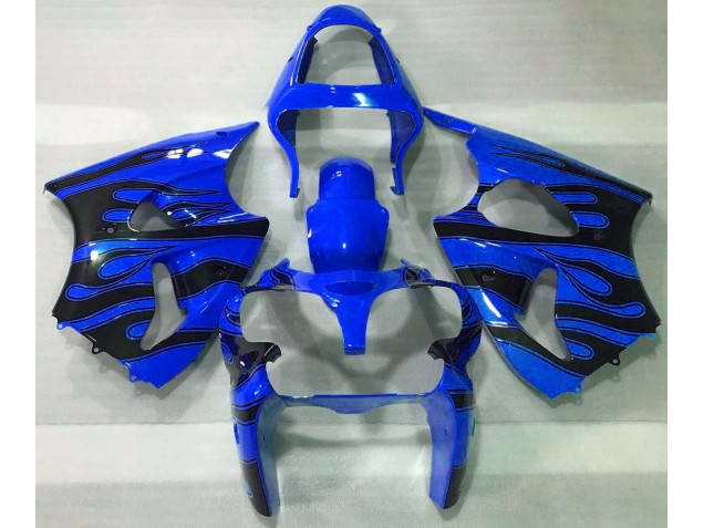 00-02 Bleu & Noir Flamme ZX6R Carénage Moto 00-02 Bleu & Noir Flamme ZX6R Carénage Moto