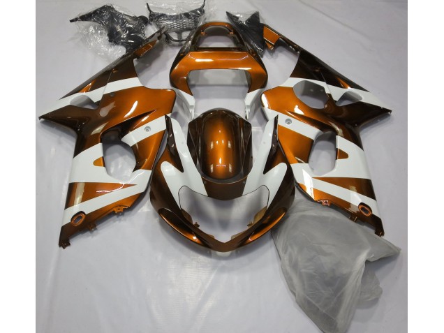 00-02 Orange Brillant & Blanc GSXR 1000 Carénage Moto 00-02 Orange Brillant & Blanc GSXR 1000 Carénage Moto