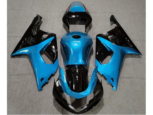 01-03 Bleu Clair Brillant & Noir GSXR 600-750 Carénage Moto 01-03 Bleu Clair Brillant & Noir GSXR 600-750 Carénage Moto