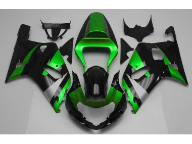01-03 Vert Brillant & Noir GSXR 600-750 Carénage Moto