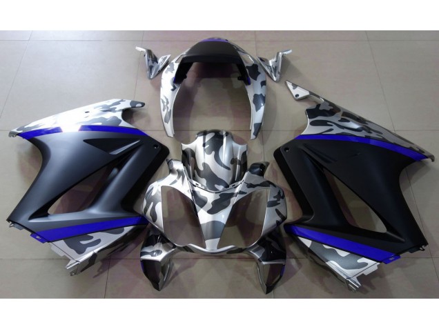 02-12 Gris Camouflage & Bleu VFR800 Carénage Moto 02-12 Gris Camouflage & Bleu VFR800 Carénage Moto