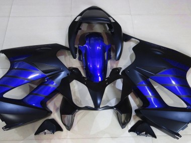 02-12 Noir Mat & Bleu VFR800 Carénage Moto