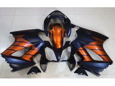 02-12 Noir Mat & Orange VFR800 Carénage Moto