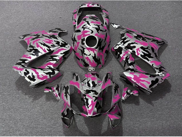 02-12 Rose Camouflage VFR800 Carénage Moto 02-12 Rose Camouflage VFR800 Carénage Moto