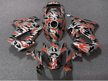 02-12 Rouge Camouflage VFR800 Carénage Moto