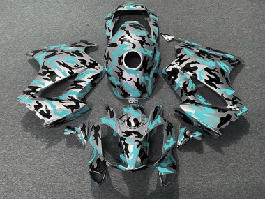 02-12 Sarcelle Camouflage VFR800 Carénage Moto