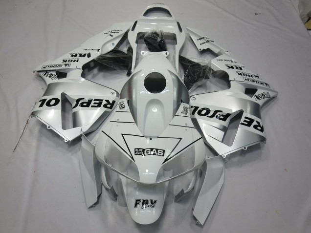 03-04 Argent Blanc Repsol CBR600RR Carénage Moto 03-04 Argent Blanc Repsol CBR600RR Carénage Moto