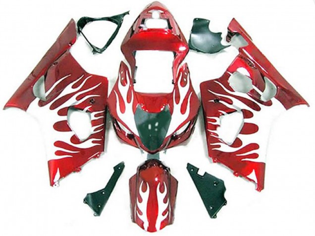 03-04 Bianco E Rosso Fiamma GSXR 1000 Carénage Moto 03-04 Bianco E Rosso Fiamma GSXR 1000 Carénage Moto