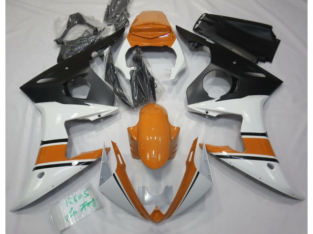 03-04 Blanc Brillant & Orange R6 Carénage Moto 03-04 Blanc Brillant & Orange R6 Carénage Moto