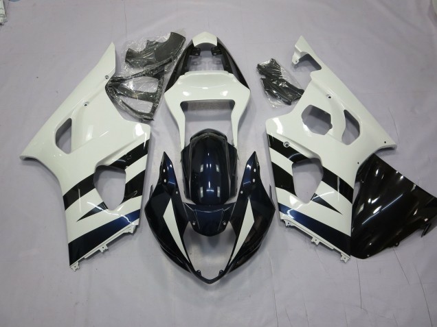 03-04 Blanc & Noir GSXR 1000 Carénage Moto 03-04 Blanc & Noir GSXR 1000 Carénage Moto