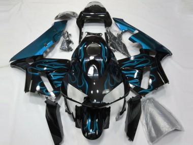 03-04 Bleu Clair Flamme CBR600RR Carénage Moto