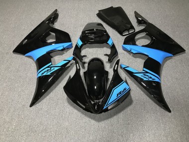 03-04 Noir Brillant & Bleu Clair R6 Carénage Moto