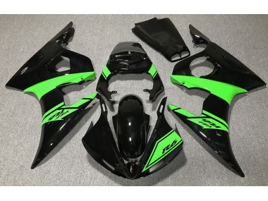 03-04 Noir Brillant & Vert R6 Carénage Moto