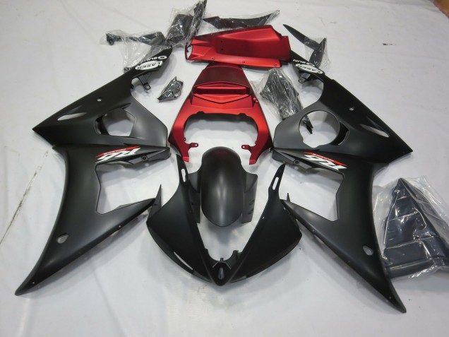03-04 Noir Mat & Rouge R6 Carénage Moto 03-04 Noir Mat & Rouge R6 Carénage Moto