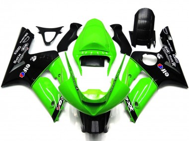 03-04 Vert Clair & Noir Elf ZX6R Carénage Moto