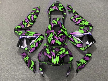 03-04 Vert & Rose Camo CBR600RR Carénage Moto