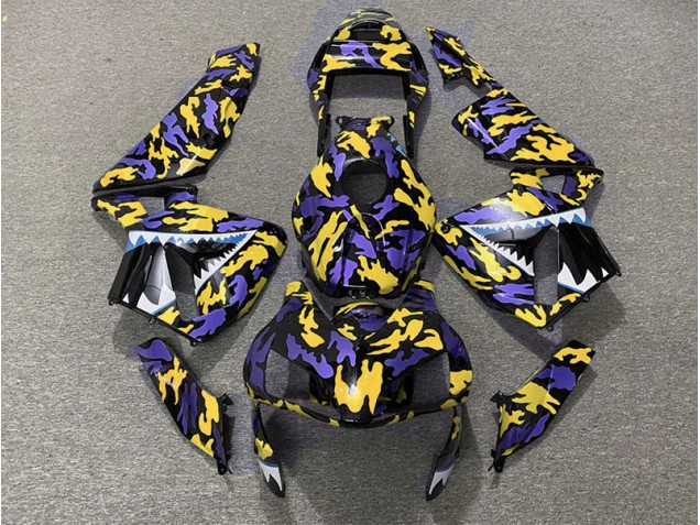 03-04 Violet & Jaune Camo CBR600RR Carénage Moto 03-04 Violet & Jaune Camo CBR600RR Carénage Moto