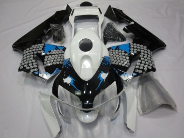 03-04 Éclaboussures Bleues Blanches & Noires CBR600RR Carénage Moto