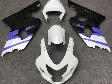 04-05 Blanc Mat & Bleu GSXR 600-750 Carénage Moto