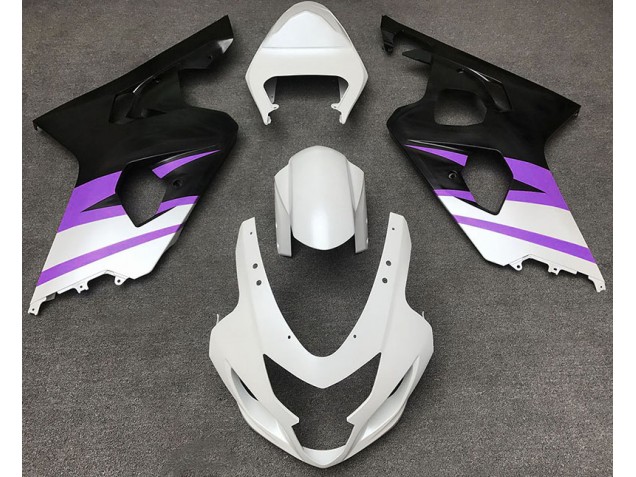 04-05 Blanc Mat & Violet GSXR 600-750 Carénage Moto 04-05 Blanc Mat & Violet GSXR 600-750 Carénage Moto