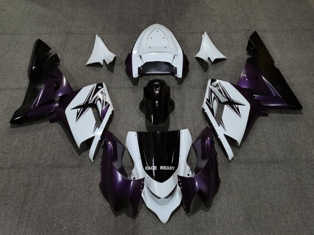 04-05 Blanc Violet & Noir ZX10R Carénage Moto 04-05 Blanc Violet & Noir ZX10R Carénage Moto