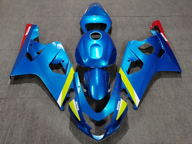 04-05 Bleu Perle Jaune GSXR 600-750 Carénage Moto 04-05 Bleu Perle Jaune GSXR 600-750 Carénage Moto