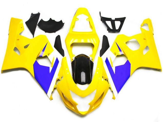 04-05 Jaune Brillant & Bleu Vif Personnalisé GSXR 600-750 Carénage Moto 04-05 Jaune Brillant & Bleu Vif Personnalisé GSXR 600-750 Carénage Moto