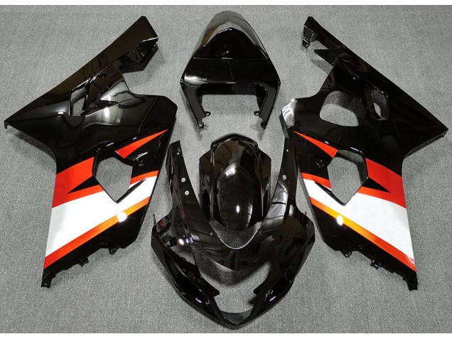 04-05 Noir Brillant & Orange GSXR 600-750 Carénage Moto 04-05 Noir Brillant & Orange GSXR 600-750 Carénage Moto