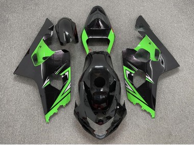 04-05 Noir Brillant & Vert GSXR 600-750 Carénage Moto