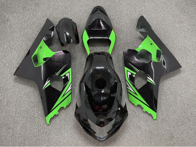 04-05 Noir Brillant & Vert GSXR 600-750 Carénage Moto 04-05 Noir Brillant & Vert GSXR 600-750 Carénage Moto