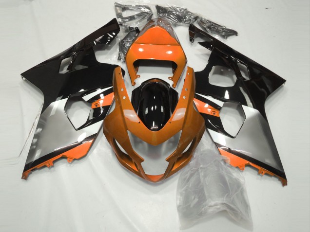 04-05 Orange Argent & Noir GSXR 600-750 Carénage Moto 04-05 Orange Argent & Noir GSXR 600-750 Carénage Moto