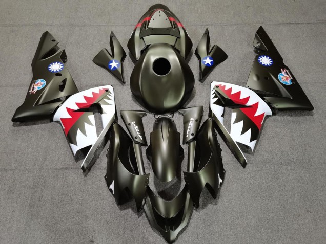 04-05 Requin Vert Militaire ZX10R Carénage Moto 04-05 Requin Vert Militaire ZX10R Carénage Moto