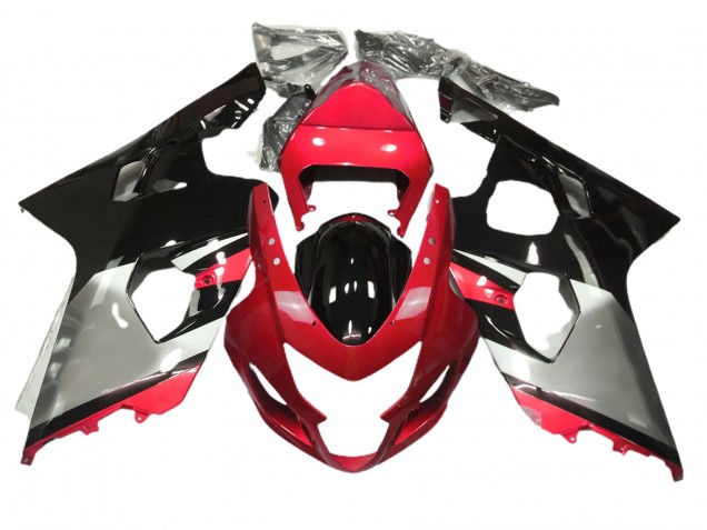 04-05 Rouge Argent & Noir GSXR 600-750 Carénage Moto 04-05 Rouge Argent & Noir GSXR 600-750 Carénage Moto