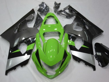 04-05 Vert & Argent GSXR 600-750 Carénage Moto