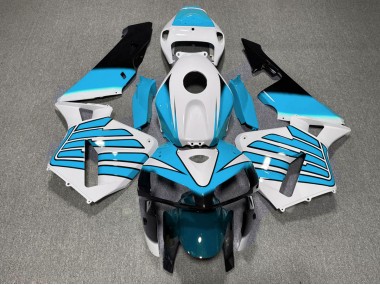 05-06 Ailes Bleu Clair & Blanches CBR600RR Carénage Moto