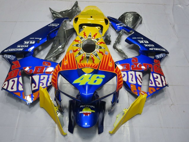 05-06 Bleu Personnalisé Rossi CBR600RR Carénage Moto 05-06 Bleu Personnalisé Rossi CBR600RR Carénage Moto