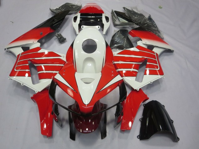 05-06 Grandes Rayures Rouges & Blanches CBR600RR Carénage Moto 05-06 Grandes Rayures Rouges & Blanches CBR600RR Carénage Moto