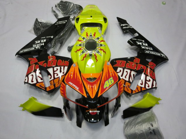 05-06 Jaune Vif Rossi CBR600RR Carénage Moto 05-06 Jaune Vif Rossi CBR600RR Carénage Moto