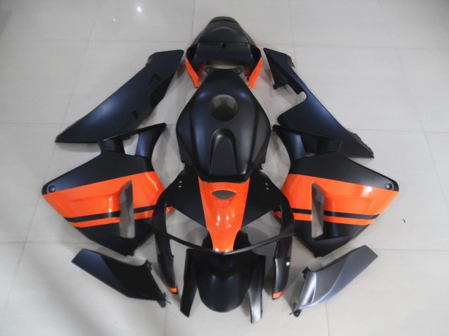 05-06 Noir Mat & Orange Brillant CBR600RR Carénage Moto 05-06 Noir Mat & Orange Brillant CBR600RR Carénage Moto