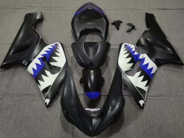 05-06 Requin Noir Mat & Bleu ZX6R Carénage Moto