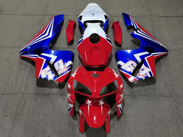 05-06 Rouge Blanc & Bleu 69 CBR600RR Carénage Moto 05-06 Rouge Blanc & Bleu 69 CBR600RR Carénage Moto