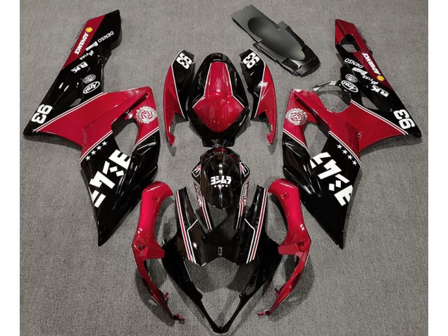 05-06 Rouge Brillant & Noir Personnalisé GSXR 1000 Carénage Moto 05-06 Rouge Brillant & Noir Personnalisé GSXR 1000 Carénage Moto