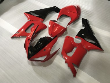 05-06 Rouge & Noir Personnalisés ZX6R Carénage Moto