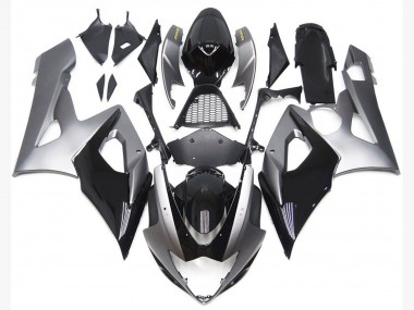 05-06 Style Argent & Noir Brillant GSXR 1000 Carénage Moto