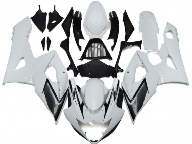 05-06 Style Blanc Brillant Avec Des Notes Argentées GSXR 1000 Carénage Moto