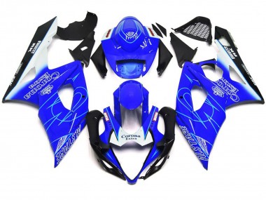 05-06 Style Bleu & Blanc Corona GSXR 1000 Carénage Moto