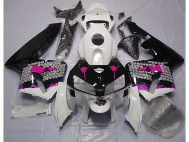 05-06 Éclaboussures Roses Sur Noir Brillant CBR600RR Carénage Moto