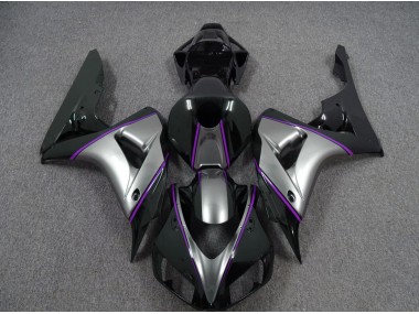 06-07 Argent Avec Rayures Violettes Foncées CBR1000RR Carénage Moto