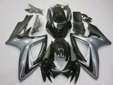 06-07 Argent Clair & Noir GSXR 600-750 Carénage Moto